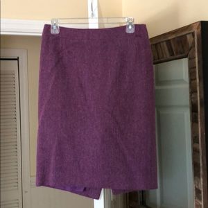 Purple heather wool pencil skirt